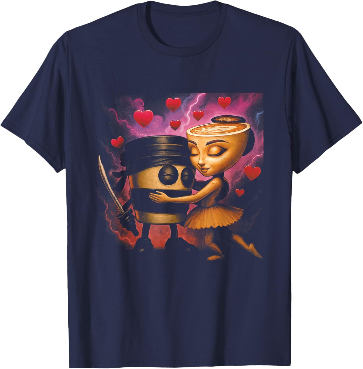 Italian Brainrot Ballerina Cappuccina Cappuccino Assassino T-Shirt - T-Shirt | Navy
