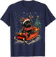 Santa Black Pug reindeer Light Christmas T-Shirt - T-Shirt | Navy