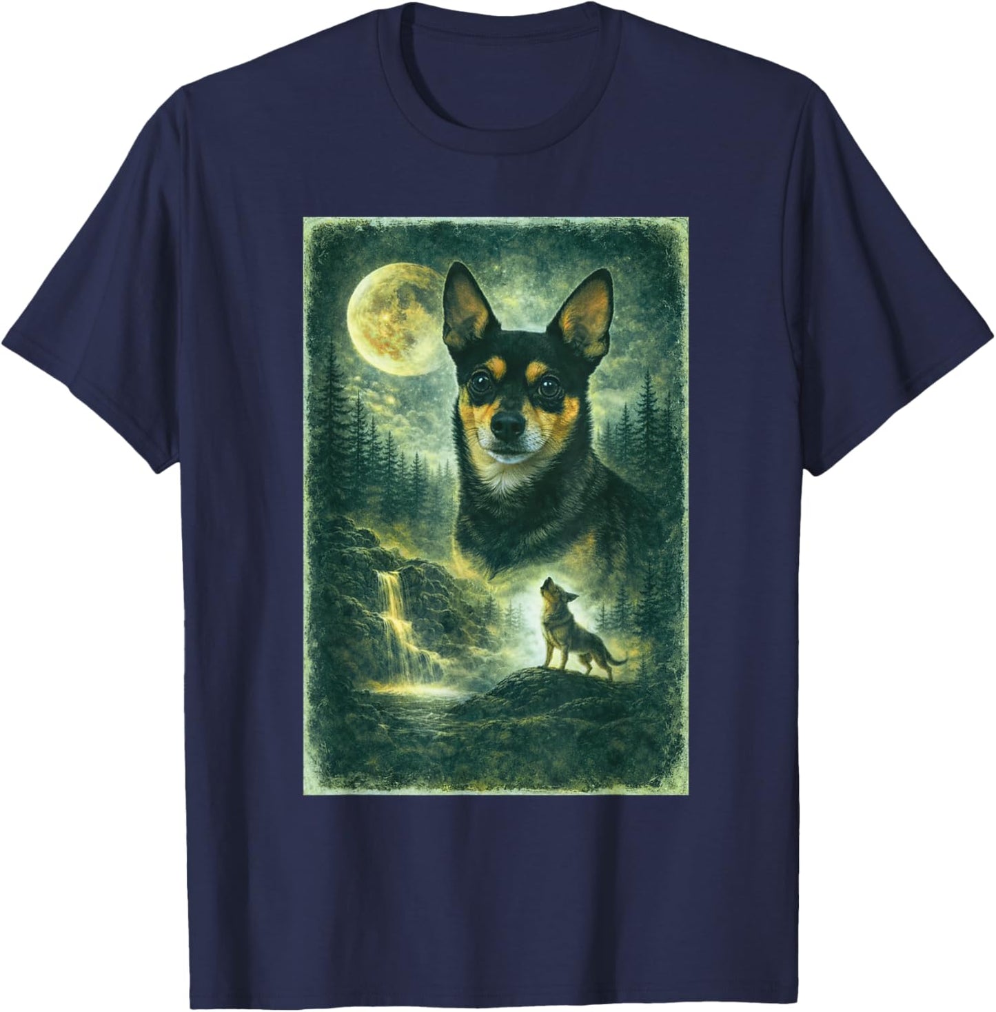 Cute Nugget At Waterfall T-Shirt - T-Shirt | Navy