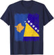 Kosovo Bosnia and Herzegovina Half Flag T-Shirt - T-Shirt | Navy