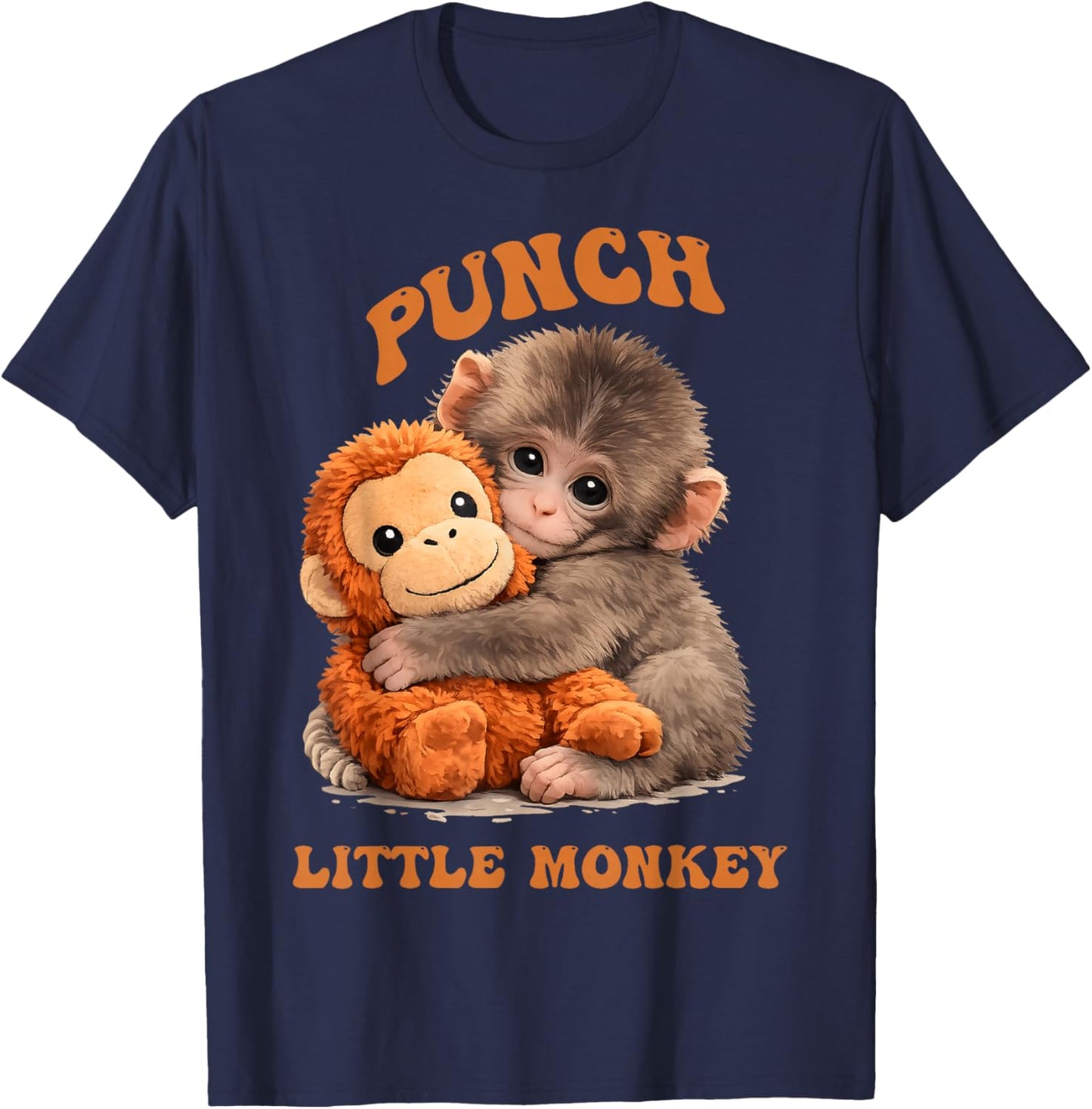 Cute Little Monkey Punch T-Shirt - T-Shirt | Navy