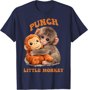 Cute Little Monkey Punch T-Shirt - T-Shirt | Navy