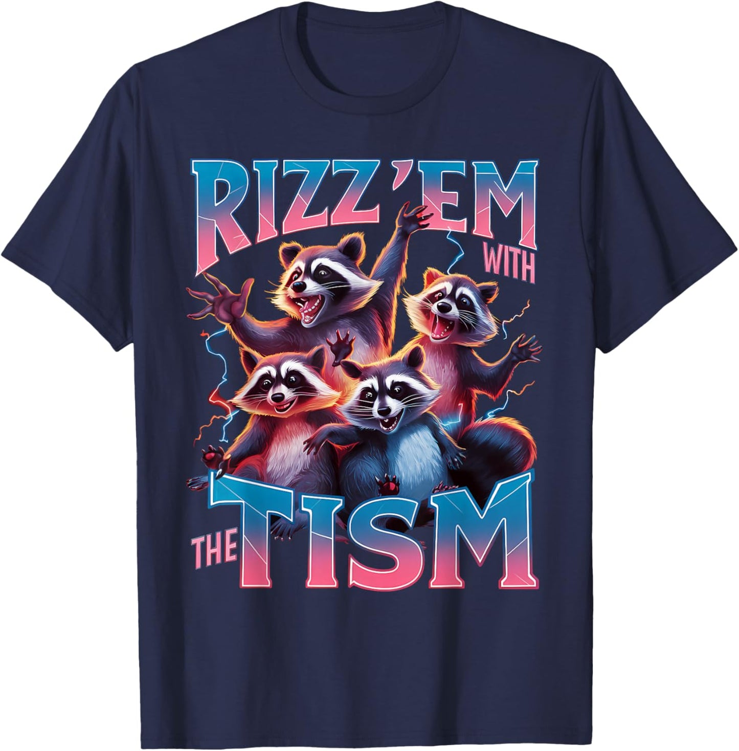 Autism Rizz Em With The Tism Funny Meme Women Autism T-Shirt - T-Shirt | Navy