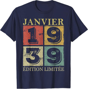 January 1939 87 Years Birthday Gift Man January 1939 T-Shirt - T-Shirt | Navy