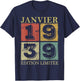 January 1939 87 Years Birthday Gift Man January 1939 T-Shirt - T-Shirt | Navy