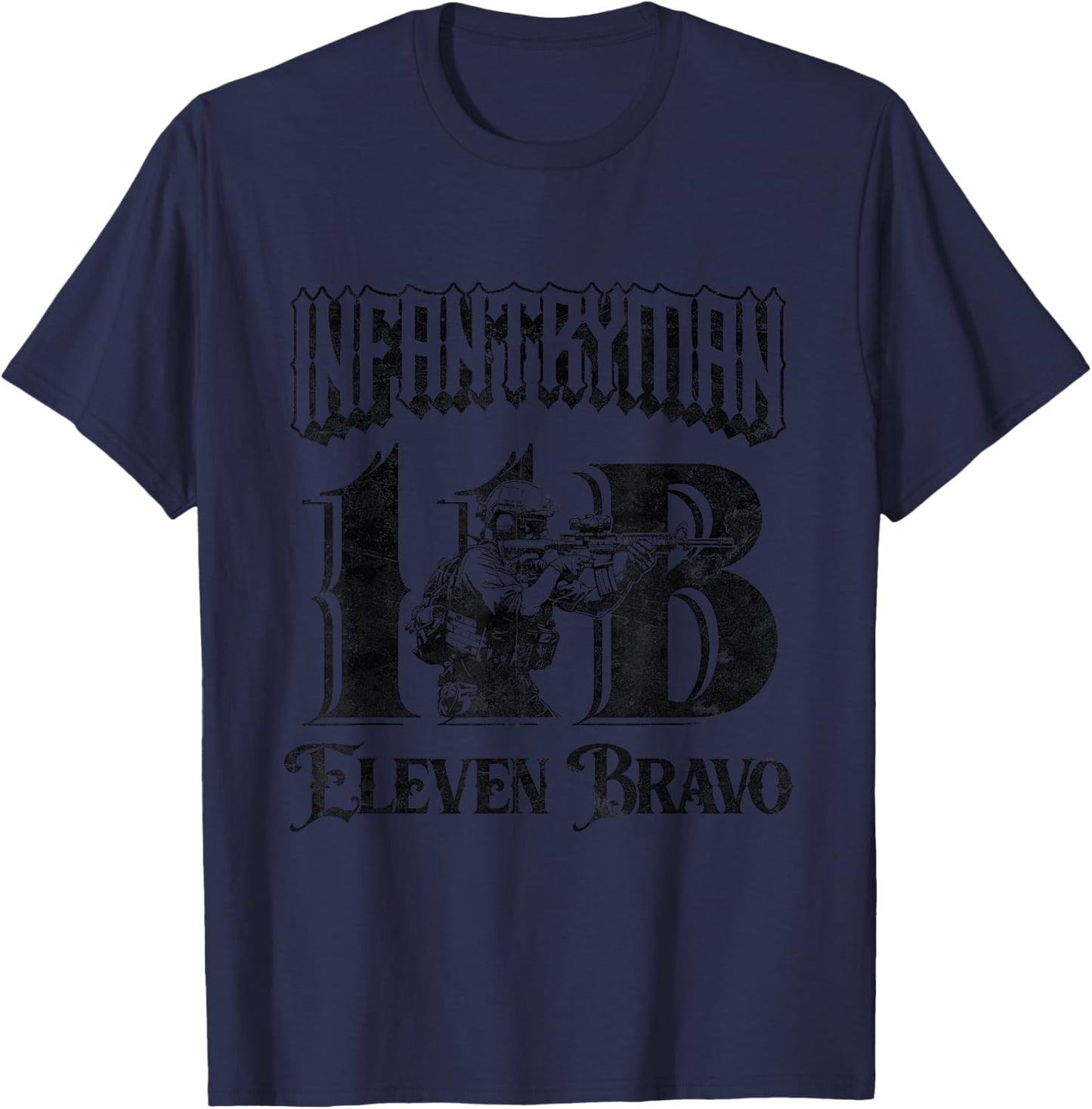 11 Bravo 11B Infantryman Military Combat Infantry Grunt T-Shirt - T-Shirt | Navy