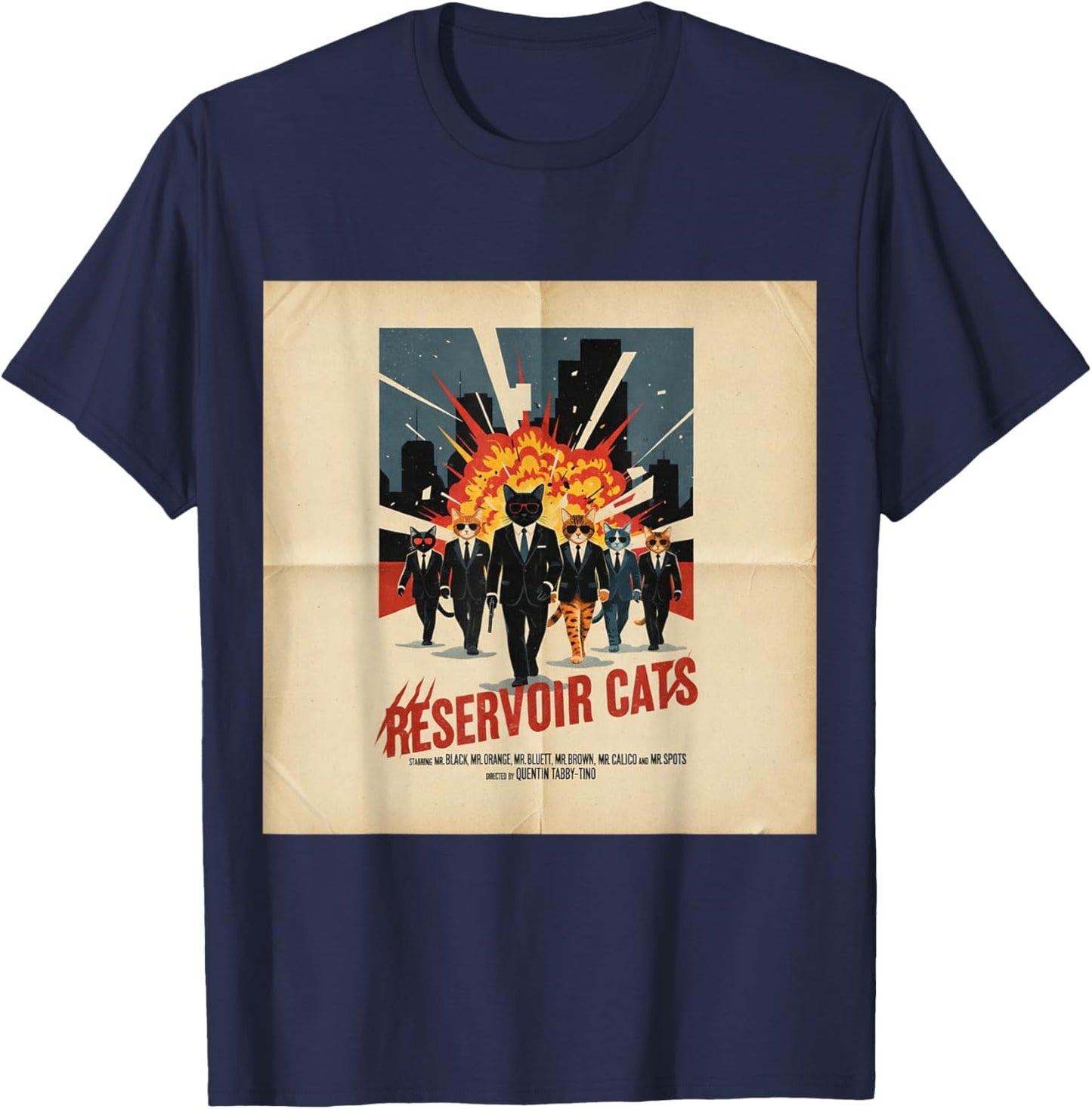 Funny Cat Reservoir Cats T-Shirt - T-Shirt | Navy