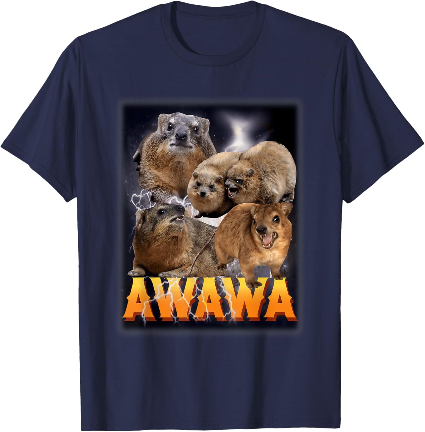 Funny Awawa Hyrax Strangely Specific Meme Animal for Family T-Shirt - T-Shirt | Navy