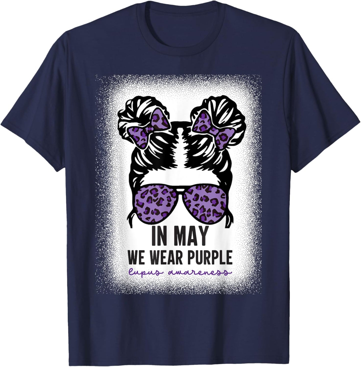 In May We Wear Purple Systemic Lupus Erythematosus Awareness T-Shirt - T-Shirt | Navy