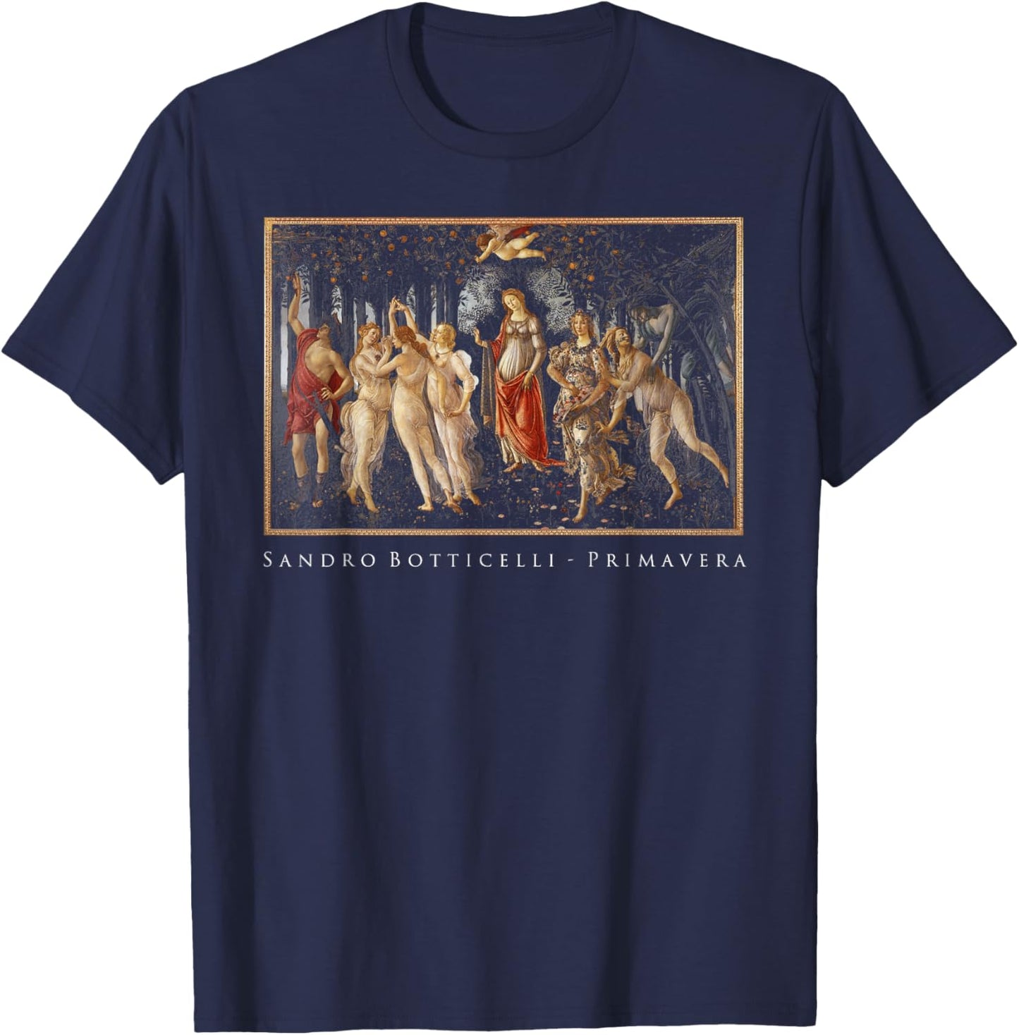 Primavera - Sandro Botticelli Black Metal Art Cover Mythic T-Shirt - T-Shirt | Navy