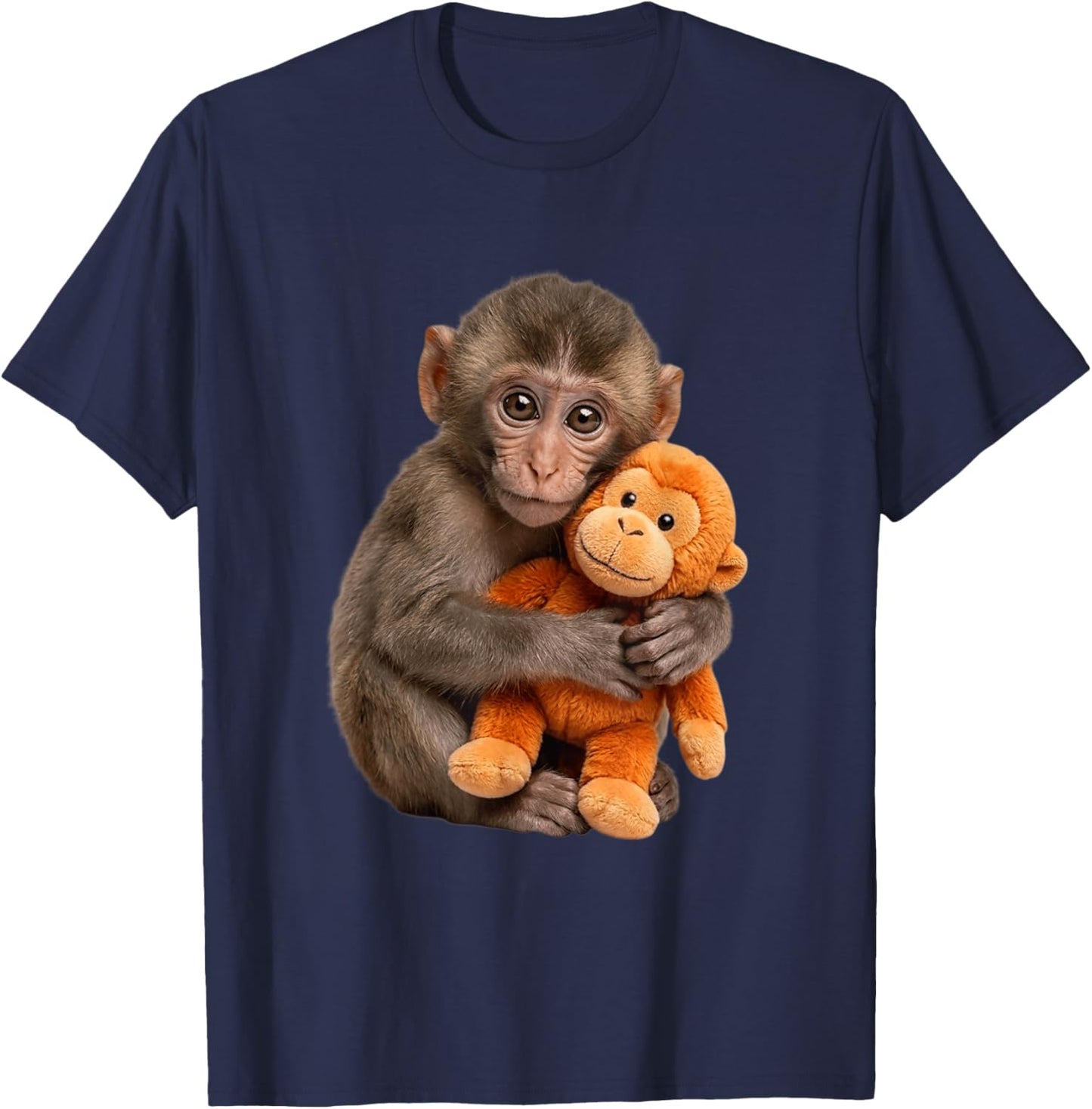 Adorable Cute Baby Monkey Punch Men Women Kids T-Shirt - T-Shirt | Navy