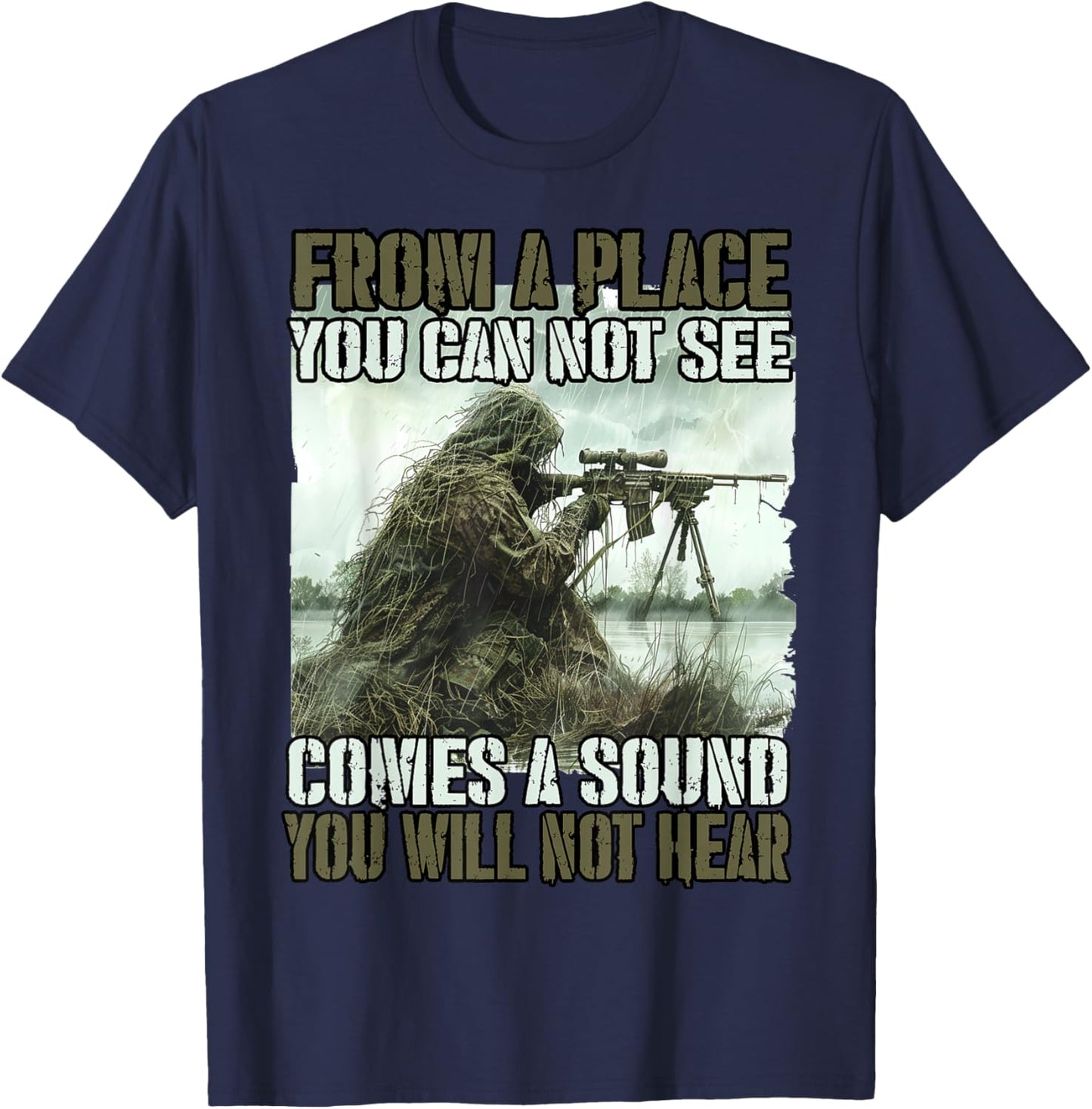 Bundeswehr sniper T ghillie camouflage suit KSK soldiers T-Shirt - T-Shirt | Navy
