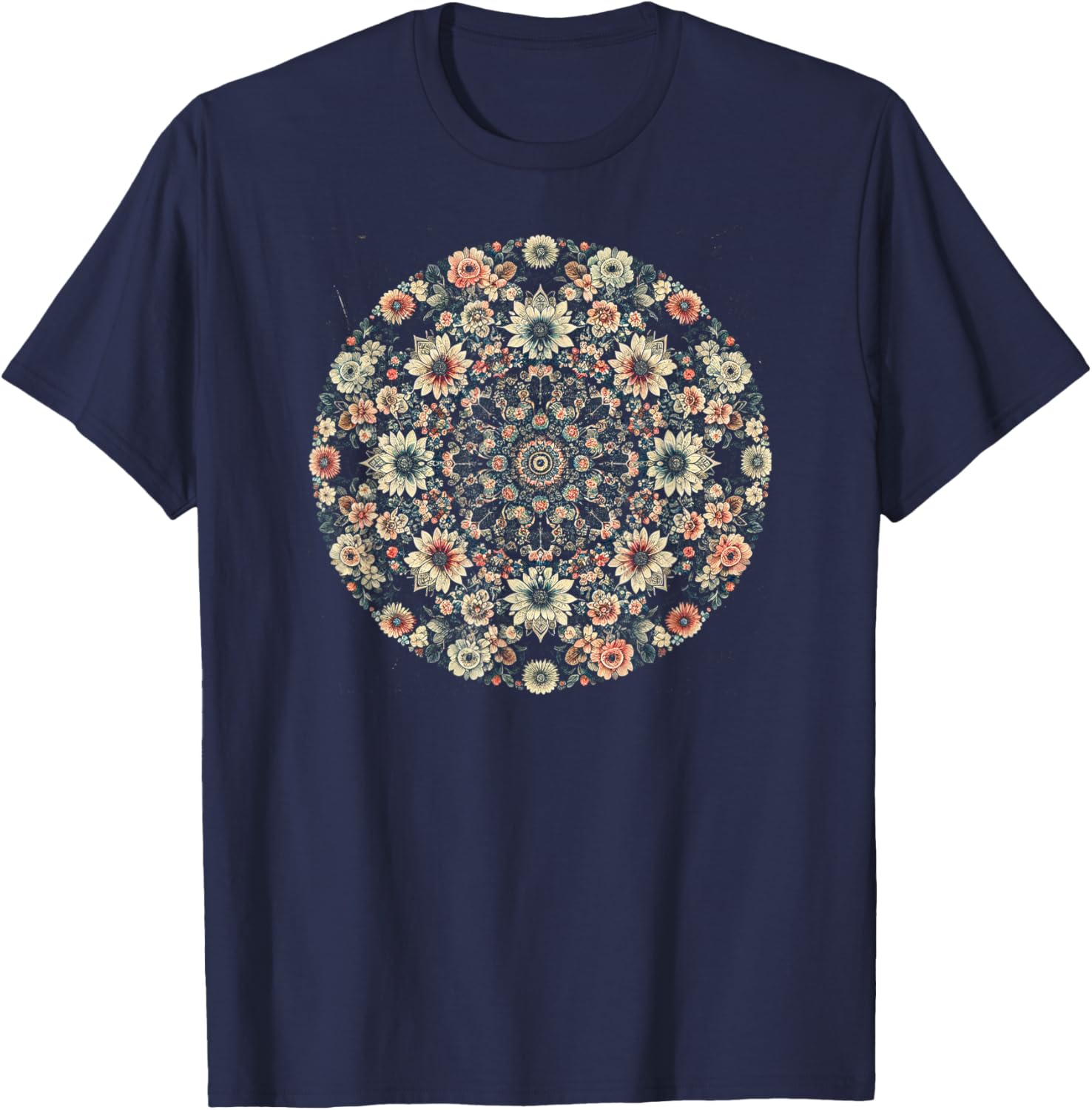 Floral Kaleidoscope T-Shirt - T-Shirt | Navy