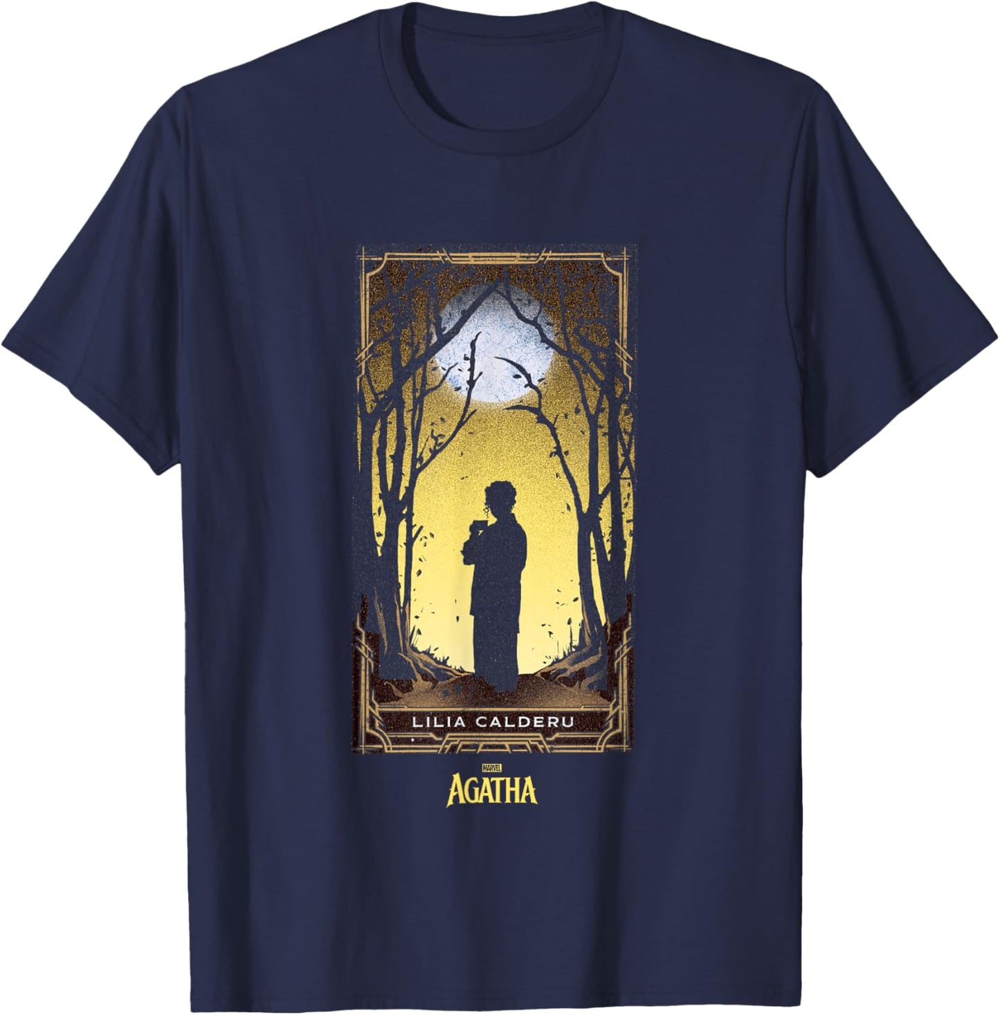 Marvel Agatha All Along Lilia Calderu Tarot Card Vintage T-Shirt - T-Shirt | Navy