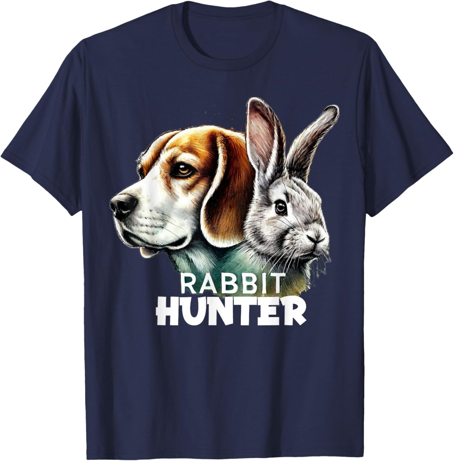 Beagle Dog Rabbit Hunter Rabbit Hunting Rabbiting Hunter T-Shirt - T-Shirt | Navy