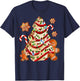 Christmas Tree Cakes Debbie And Gingerbread Cookies Pajamas T-Shirt - T-Shirt | Navy