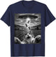 Funny Cat UFO Abduction Selfie with Alien T-Shirt - T-Shirt | Navy