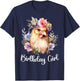 Chicken with Flowers for the Birthday Girl T-Shirt - T-Shirt | Navy
