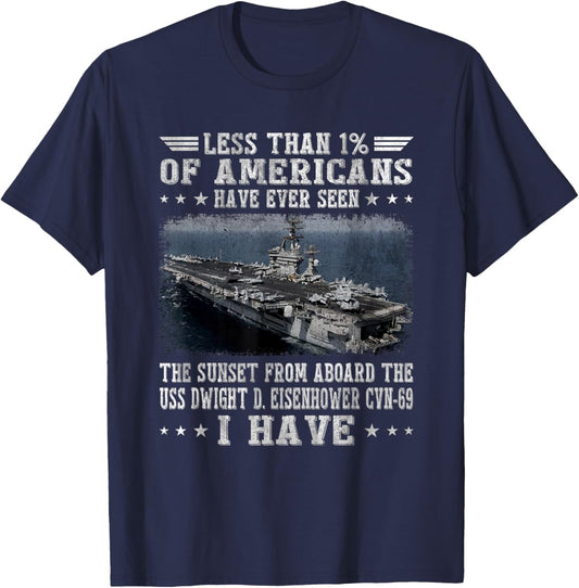 USS Dwight D. Eisenhower CVN-69 Aircraft Carrier Veteran T-Shirt - T-Shirt | Navy