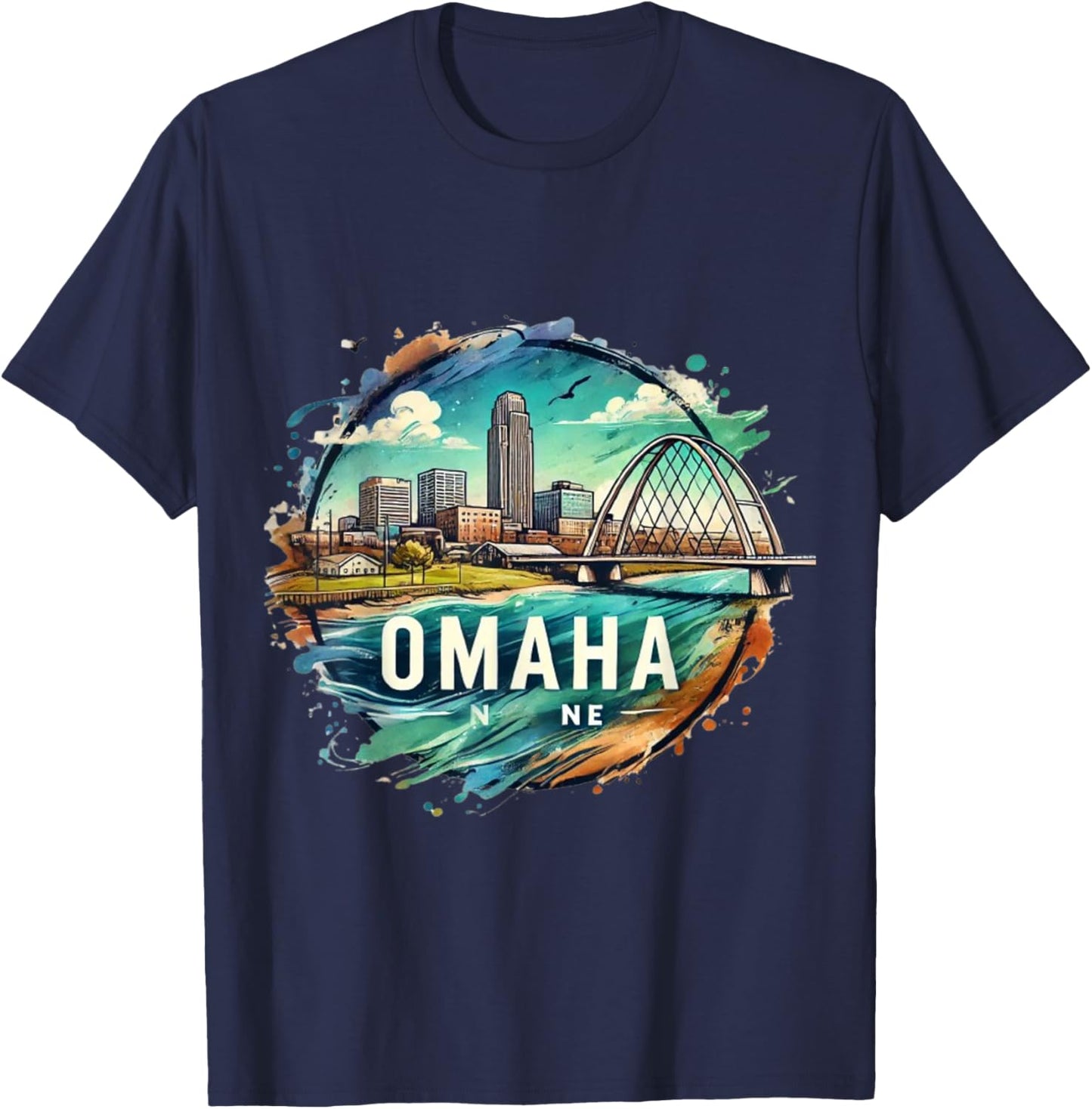 Omaha NE Nebraska T-Shirt - T-Shirt | Navy