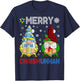 Merry Chrismukkah Jewish Gnome Christmas Chanukah Pajamas T-Shirt - T-Shirt | Navy