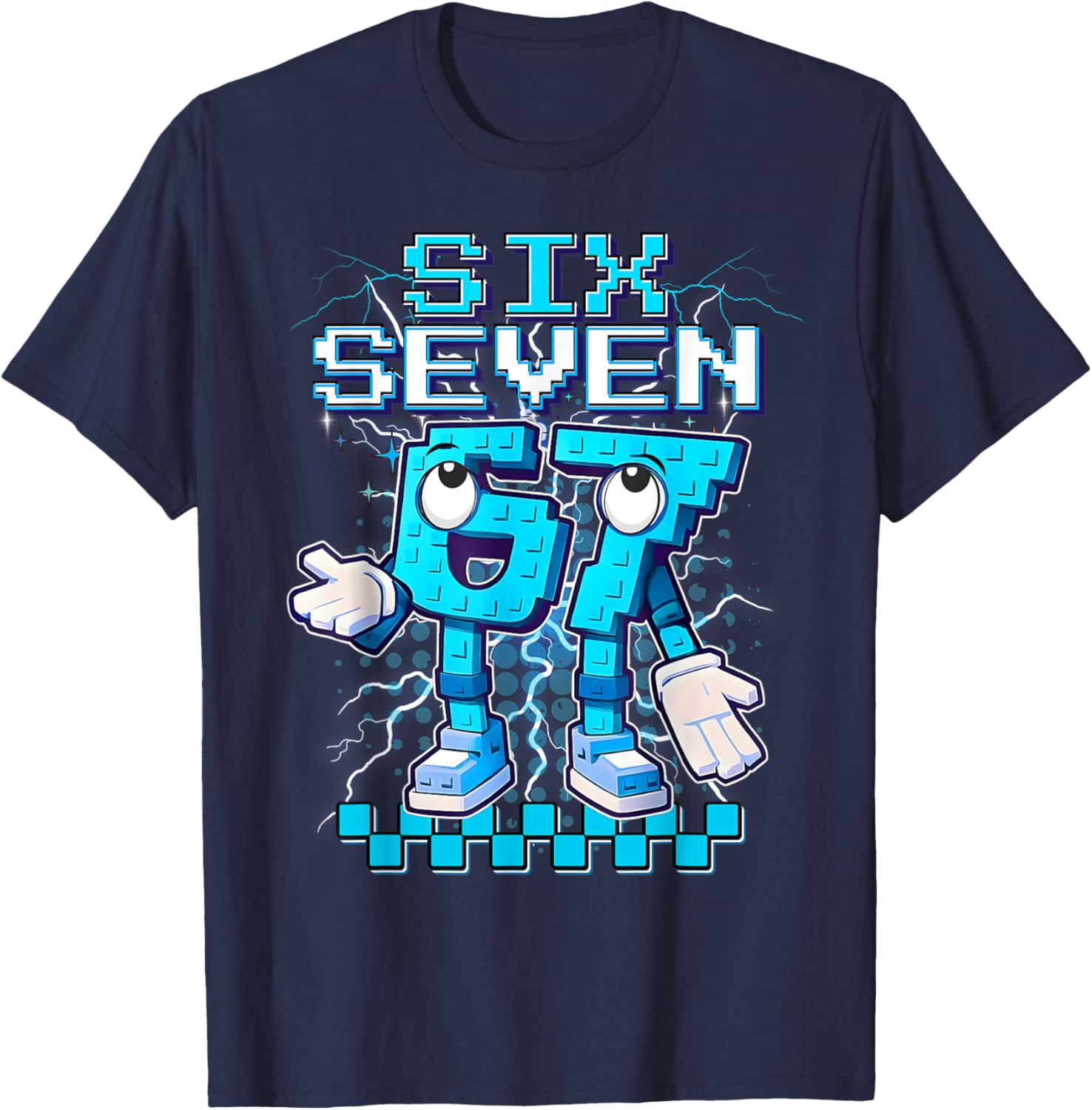 67 6 7 Six Seven Meme 6 7 Italian Brainrot 67 Gaming für Jungen T-Shirt - T-Shirt | Navy