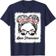 San Francisco Retro Baseball Messy Bun Girl Met At Game Day T-Shirt - T-Shirt | Navy