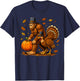 Bigfoot Pilgrim Turkey Pumpkin Thanksgiving Sasquatch T-Shirt - T-Shirt | Navy