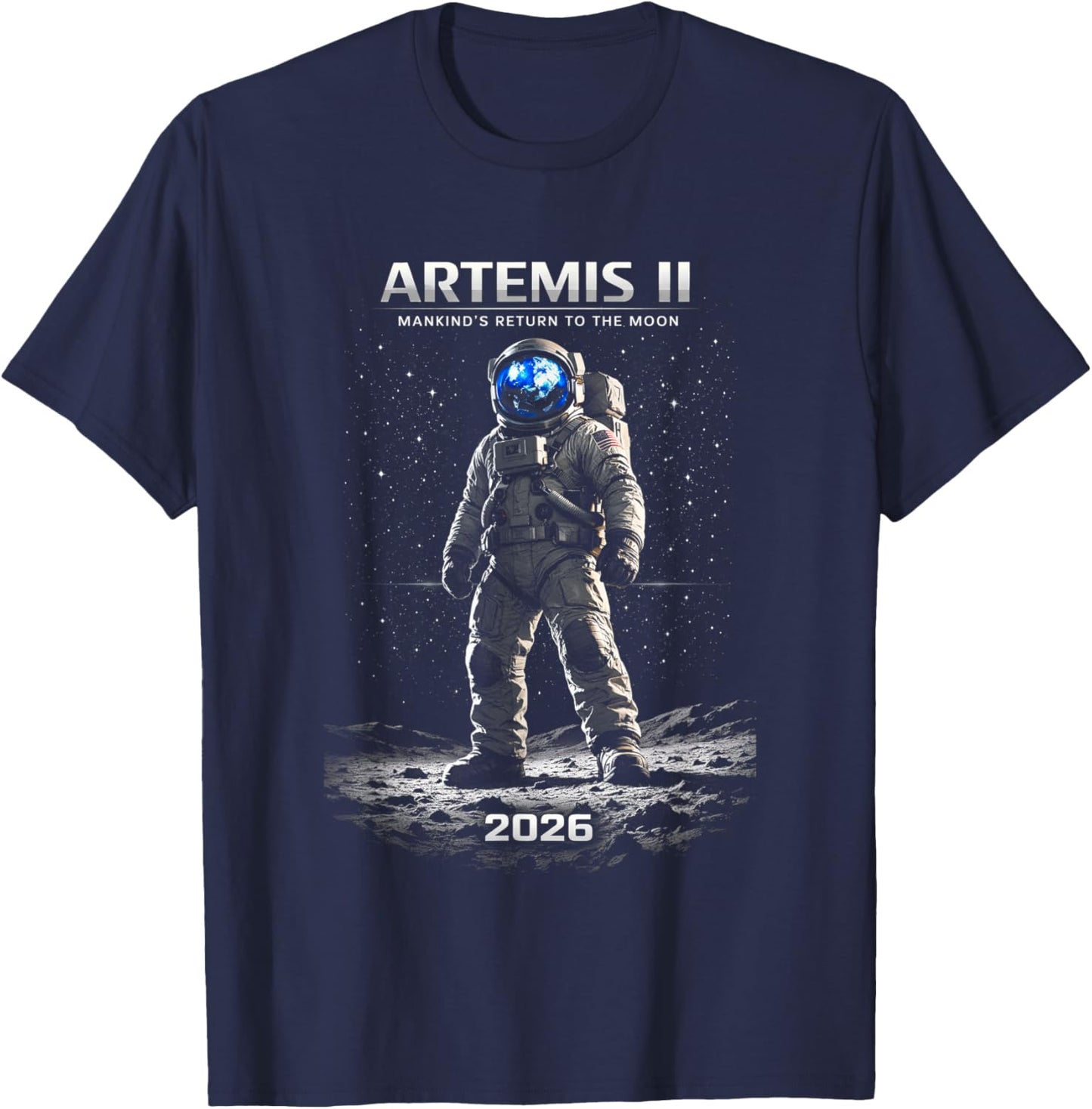 Artemis Astronaut Mission to The Moon 2026 Rocket Artemis 2 T-Shirt - T-Shirt | Navy