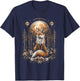 Mystic Moon and Moonphase Fox Mystical Flowers Aesthetic T-Shirt - T-Shirt | Navy