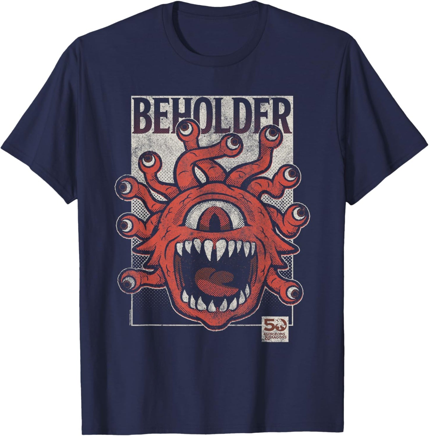 Dungeons & Dragons 50th Vintage Beholder T-Shirt - T-Shirt | Navy