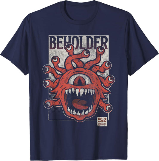 Dungeons & Dragons 50th Vintage Beholder T-Shirt - T-Shirt | Navy