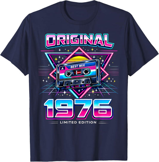 50th Birthday Man Woman 50 Years 1976 Decorative Gift Funny T-Shirt - T-Shirt | Navy
