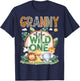Granny Of The Wild One Safari Jungle 1St Birthday Party T-Shirt - T-Shirt | Navy