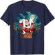 Funny Santa Claus sitting on Chimney with toilet Paper T-Shirt - T-Shirt | Navy