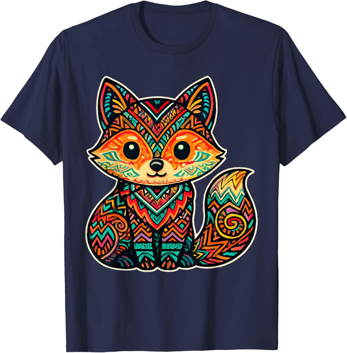 Mexican Aztec Mayan Fox Ancient Mesoamerican Mythology Art T-Shirt - T-Shirt | Navy