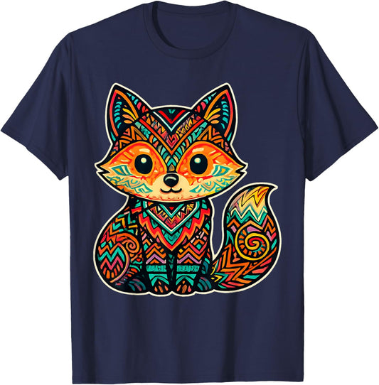 Mexican Aztec Mayan Fox Ancient Mesoamerican Mythology Art T-Shirt - T-Shirt | Navy