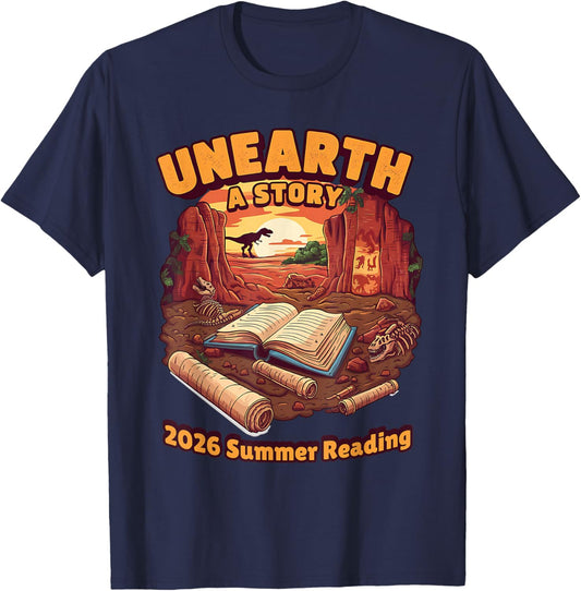 Unearth A Story (Summer Reading 2026) T-Shirt - T-Shirt | Navy