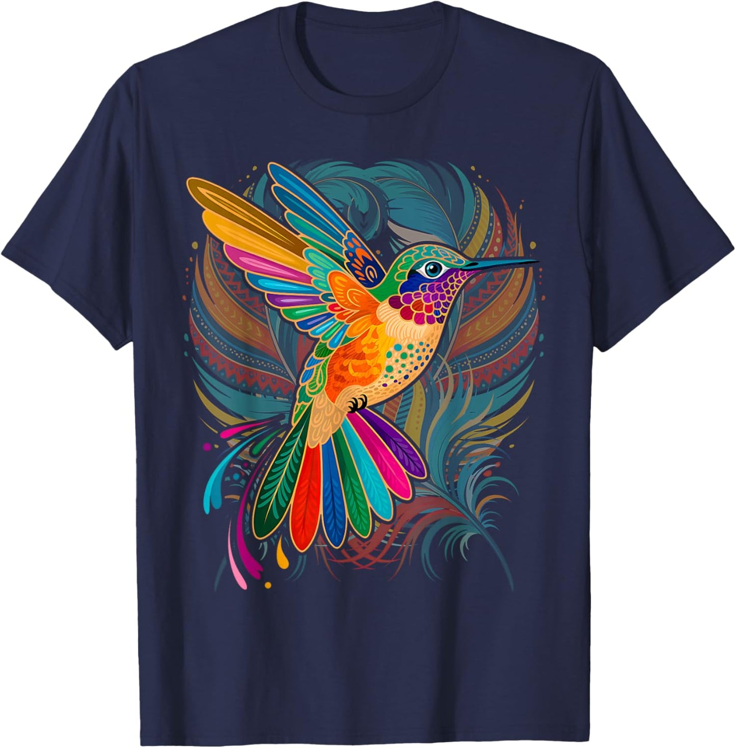 Hummingbird Indian Tribal Art Indigenous T-Shirt - T-Shirt | Navy