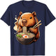 Capybara Eats Ramen Noodles Cute Capybara Ramen T-Shirt - T-Shirt | Navy