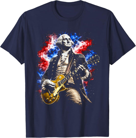 George Washington Playing Guitar T-Shirt - T-Shirt | Navy