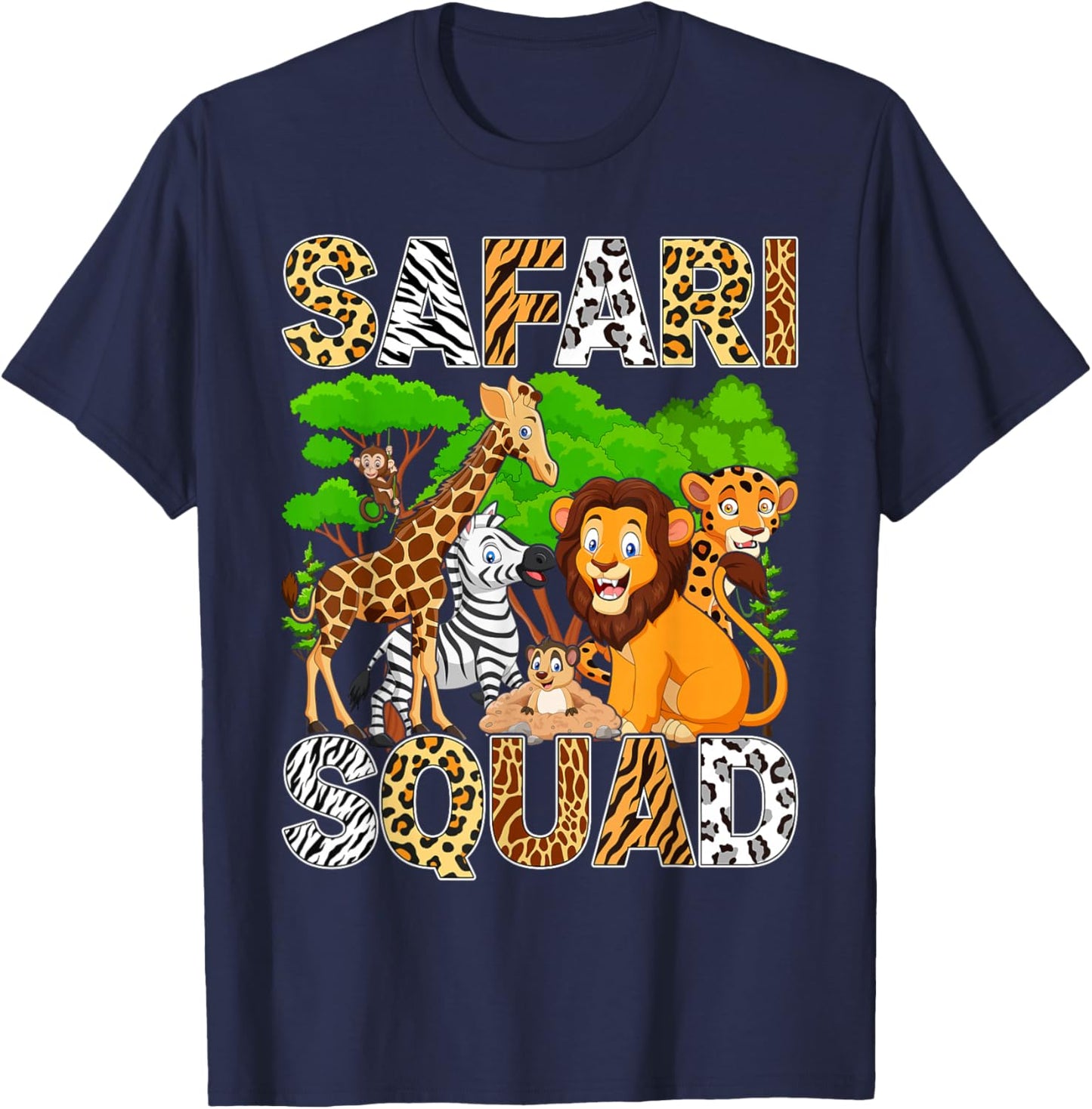 Safari Squad Africa Animals Zoo Safari Tour African Jungle T-Shirt - T-Shirt | Navy