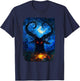 Occult Baphomet Starry Nights Goat Pentagram T-Shirt - T-Shirt | Navy