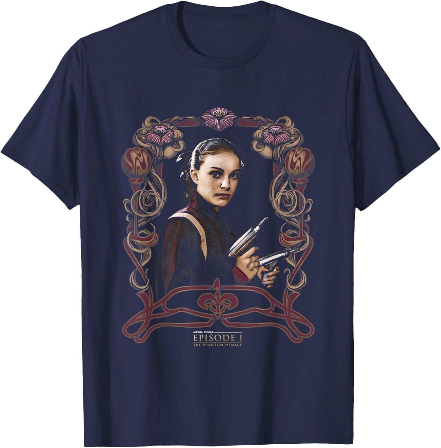 Star Wars Episode I The Phantom Menace Padme Vintage Shot T-Shirt - T-Shirt | Navy