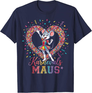 Carnival Mouse Red White Cologne Carnival Alaaf Style T-Shirt - T-Shirt | Navy