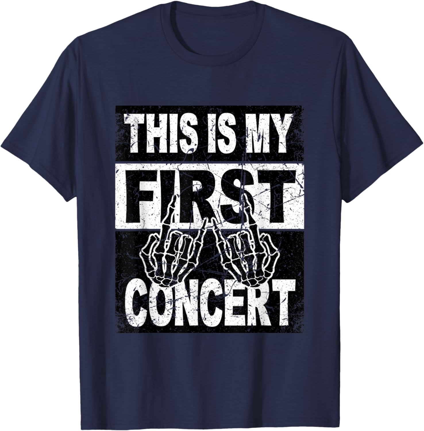 Retro This is My First Concert Shirt Kids Women T-Shirt - T-Shirt | Navy