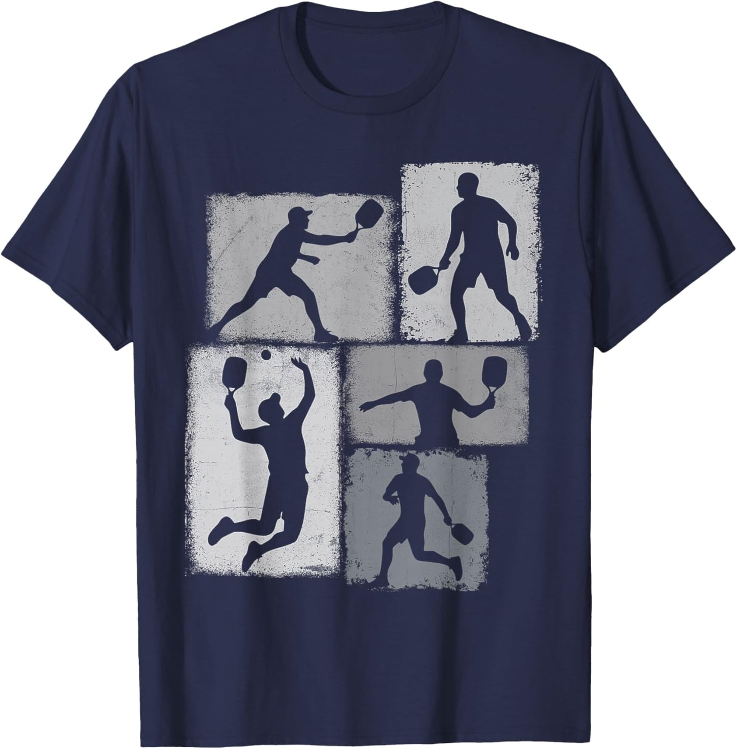 Pickleball Player Collage Pickler Men Women Coach Youth T-Shirt - T-Shirt | Navy