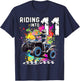 Riding Into 11 Year Old ATV Birthday T-Shirt - T-Shirt | Navy