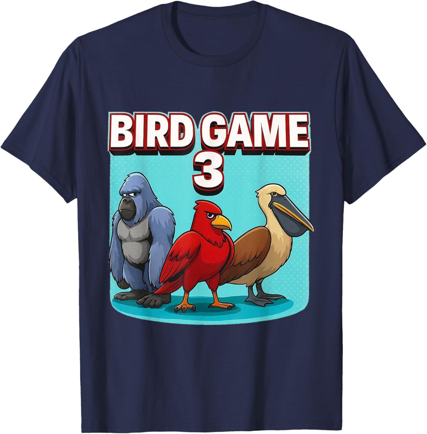 Bird Game 3 Viral Meme Parody - Cute and Comic Birds T-Shirt - T-Shirt | Navy