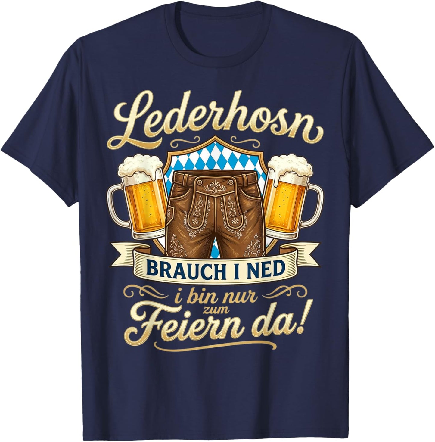 Trachtenshirt Herren Tracht Shirt Passend für Oktoberfest T-Shirt - T-Shirt | Navy